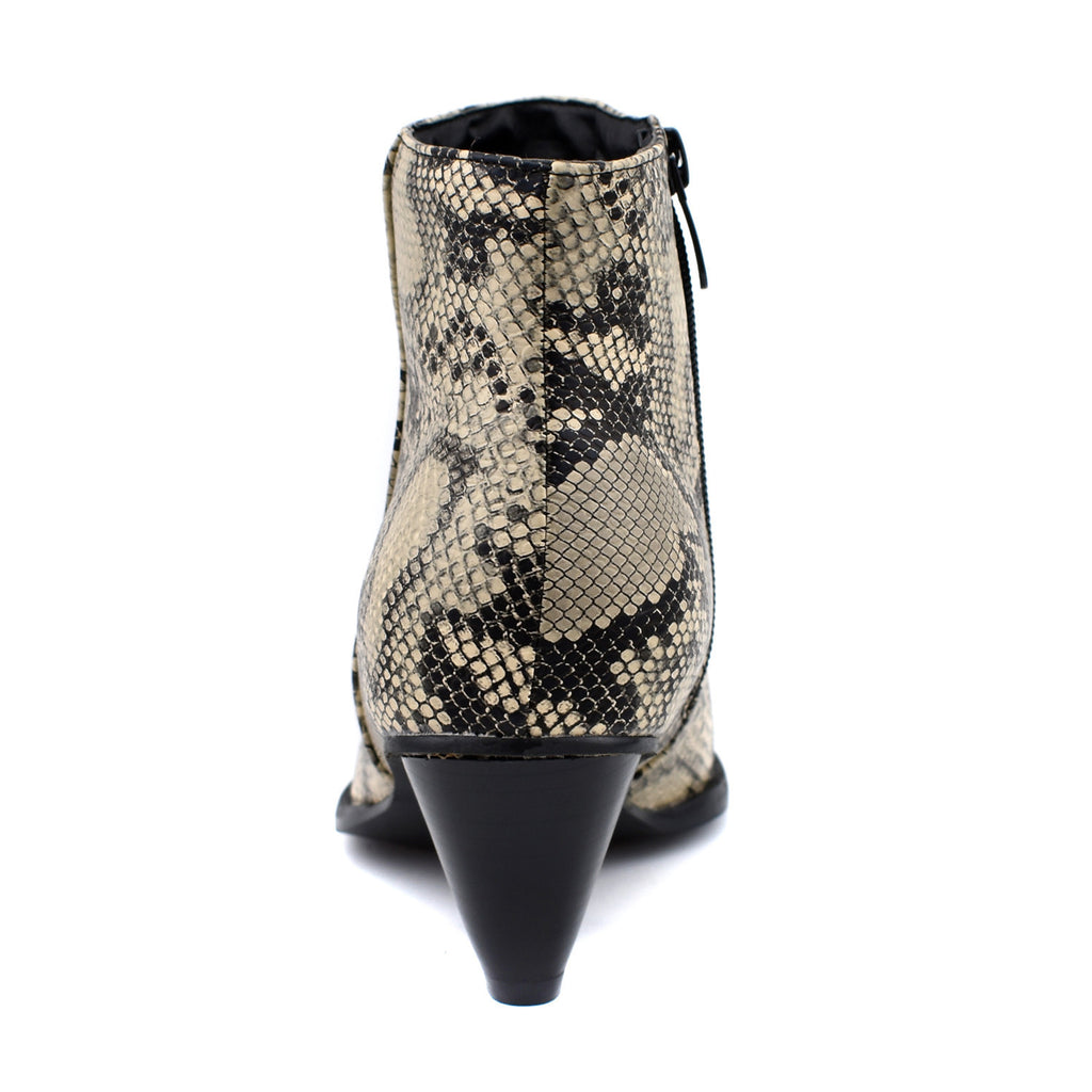 Serpent Chic Faux Leather Ankle Boots