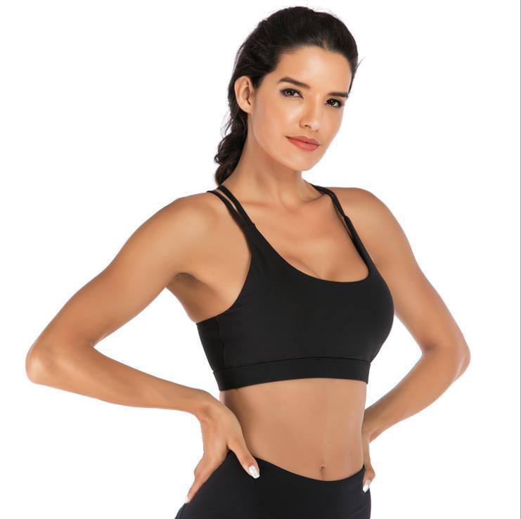 Women's Shockproof Sports Bra with Criss-Cross Back
