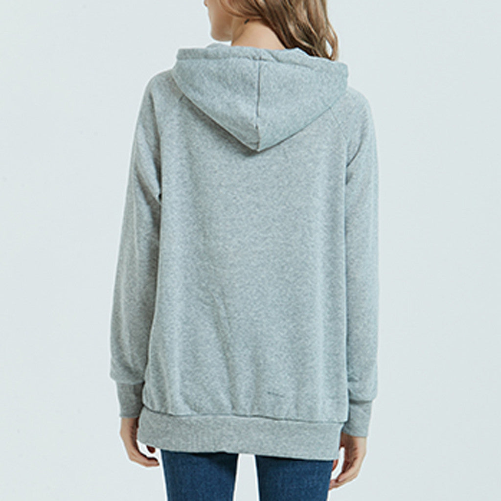 Cozy Cotton Blend Casual Hooded Sweatshirt with Functional Pockets and Drawstring