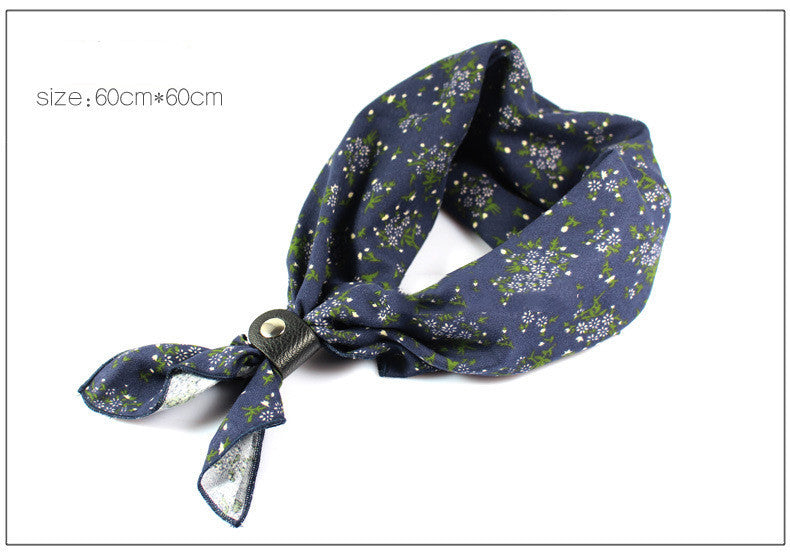 Retro Floral Cotton Bandana Scarf - Unisex Style