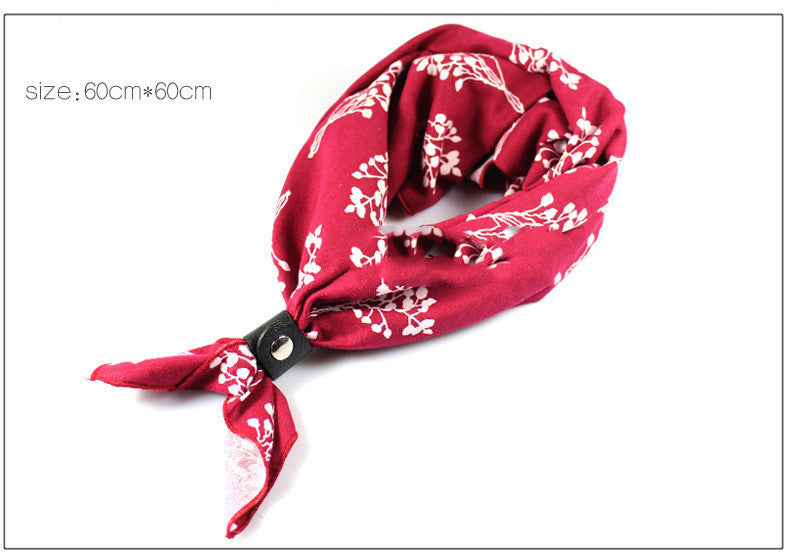 Retro Floral Cotton Bandana Scarf - Unisex Style