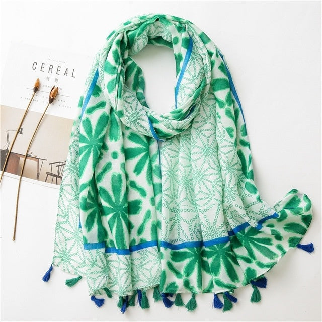 Autumn Fashion Scarf for Women - Soft Rayon Print