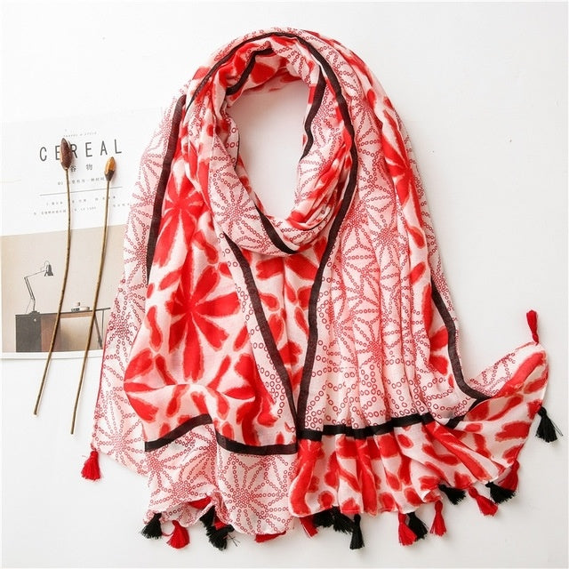 Autumn Fashion Scarf for Women - Soft Rayon Print
