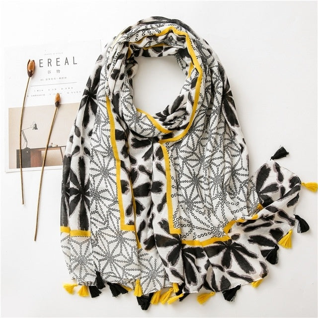 Autumn Fashion Scarf for Women - Soft Rayon Print