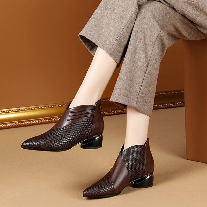 Sloane Pointed Toe V-Cut Ankle Boot