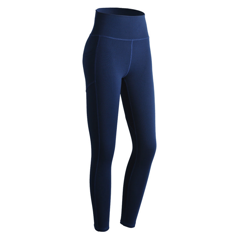High-Waisted Quick-Drying Active Leggings with Convenient Side Pocket