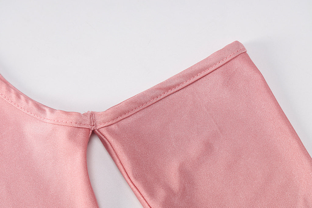 Chic One-Shoulder Cutout Bodycon Mini Dress with Statement Sleeves