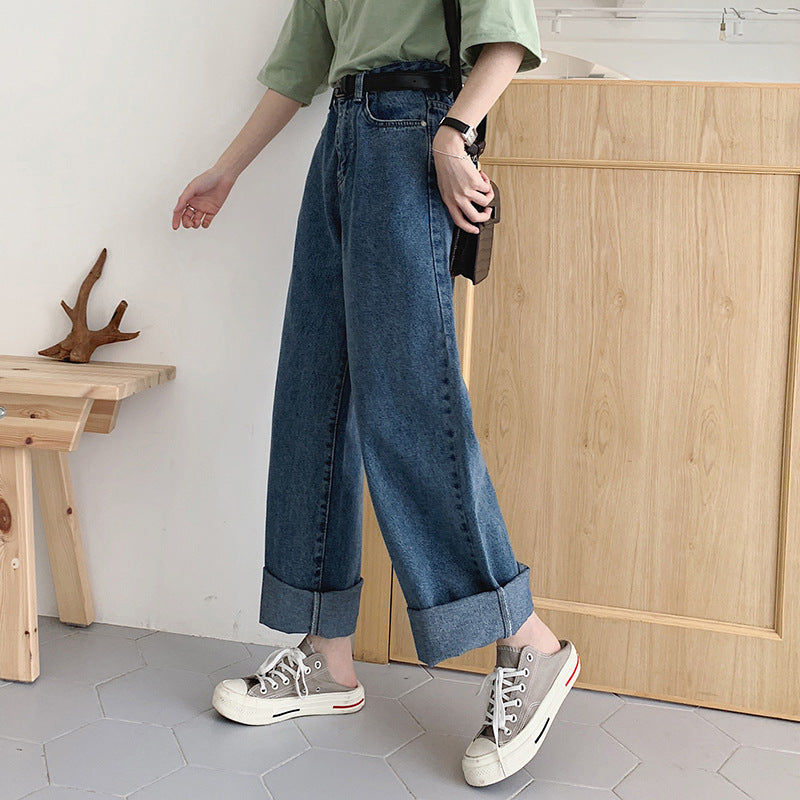 Effortless Women's High Waist Wide Leg Denim Jeans