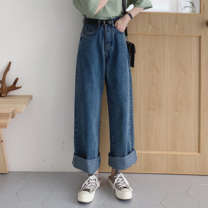 Effortless Women's High Waist Wide Leg Denim Jeans