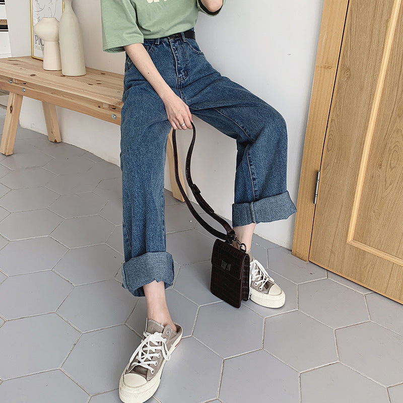 Effortless Women's High Waist Wide Leg Denim Jeans