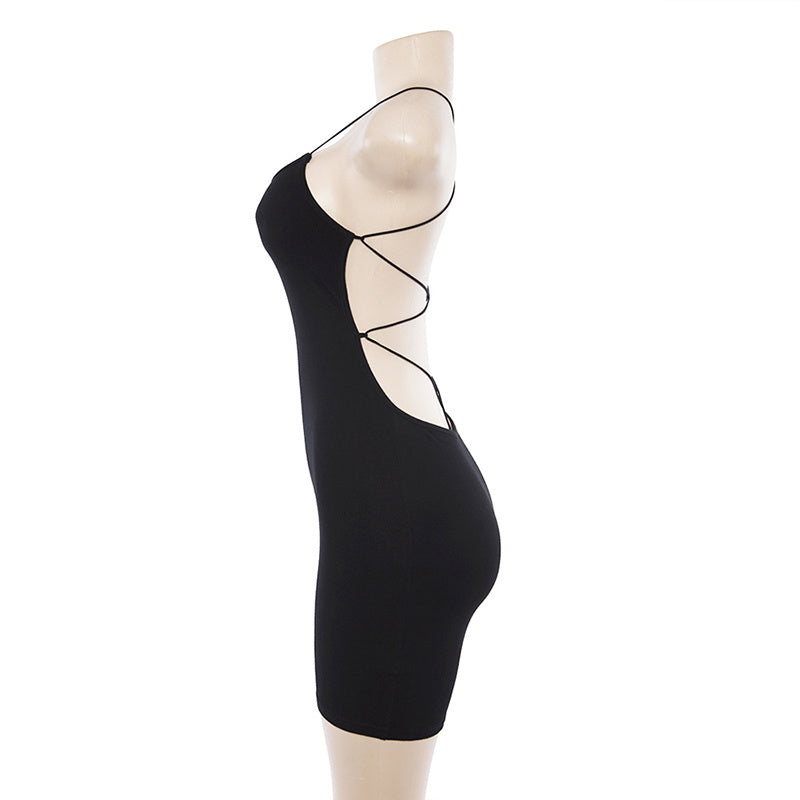 Chic Bodycon Mini Dress with Open Back and Delicate Adjustable Straps