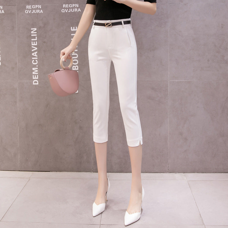 Women's Slim Fit Cropped Trousers - Chic Casual & Work Pants