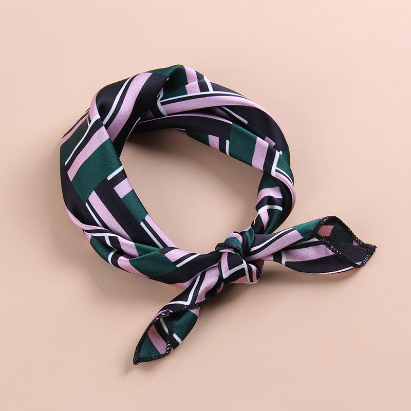 Chic Patterned Polyester Square Scarf
