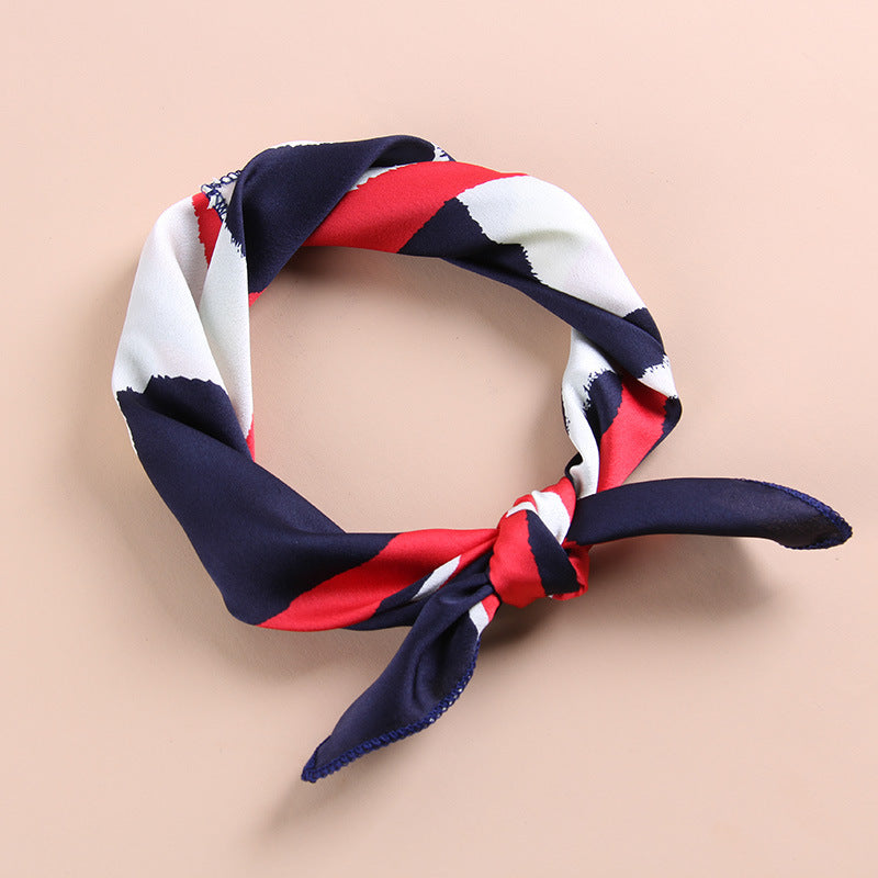 Chic Patterned Polyester Square Scarf