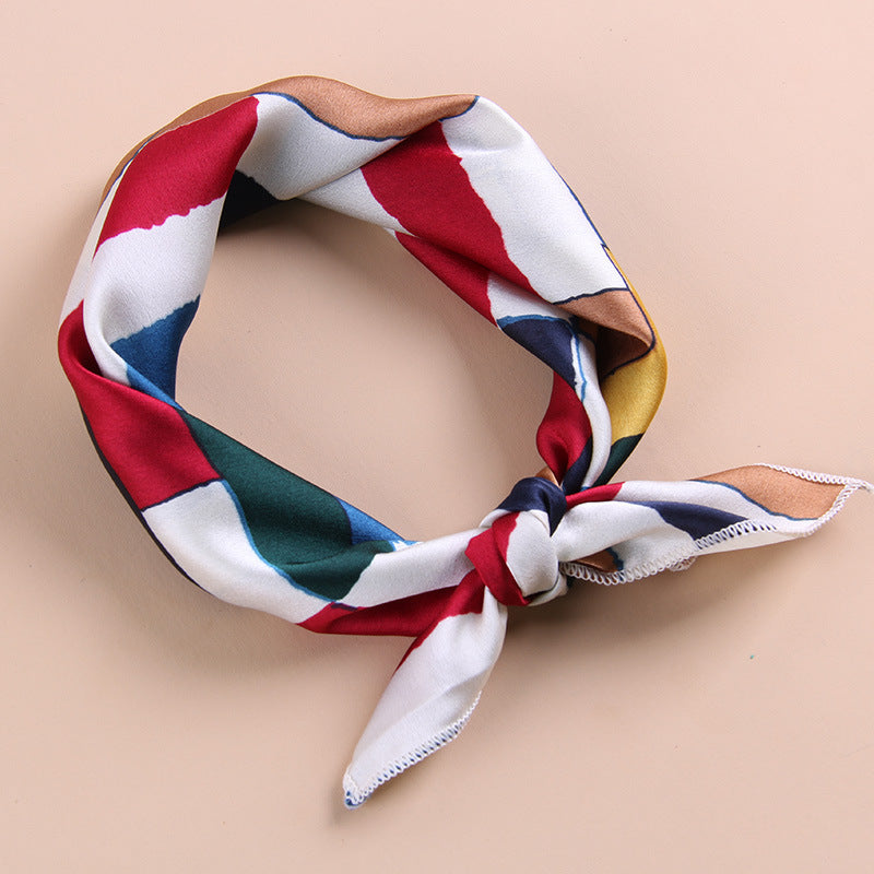 Chic Patterned Polyester Square Scarf