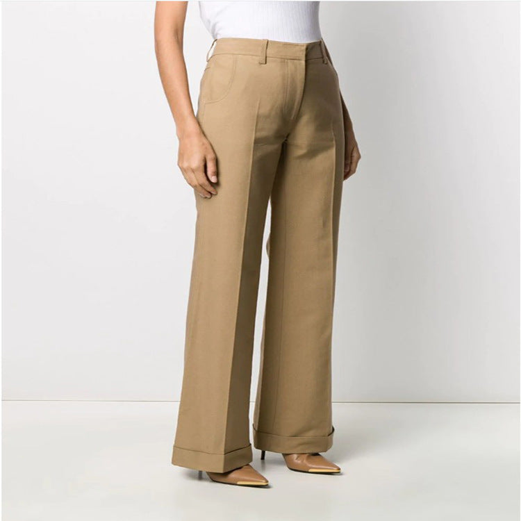 Women's Elegant Wide-Leg Tailored Trousers - Classic Fit