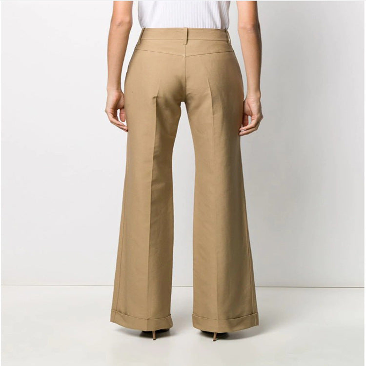 Women's Elegant Wide-Leg Tailored Trousers - Classic Fit