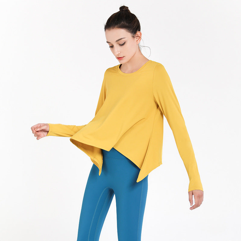 Comfortable Quick Dry Long Sleeve Workout Top for Women with Tie Front Detail