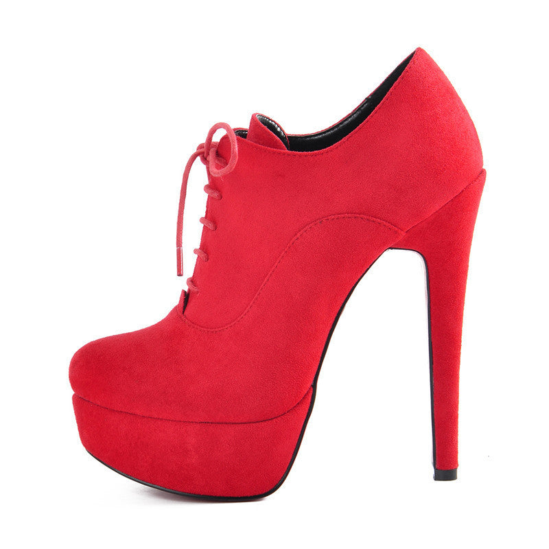 Lace-Up Platform Ankle Boots