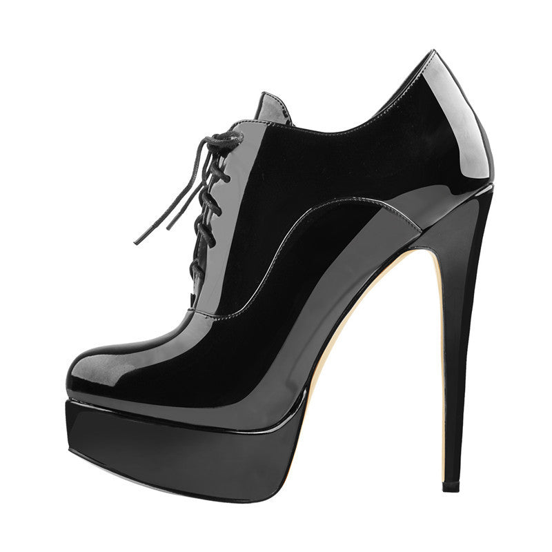 Lace-Up Platform Ankle Boots