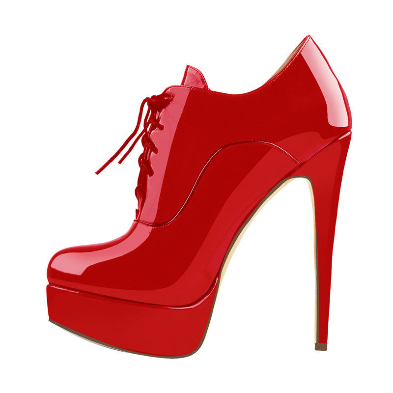 Lace-Up Platform Ankle Boots