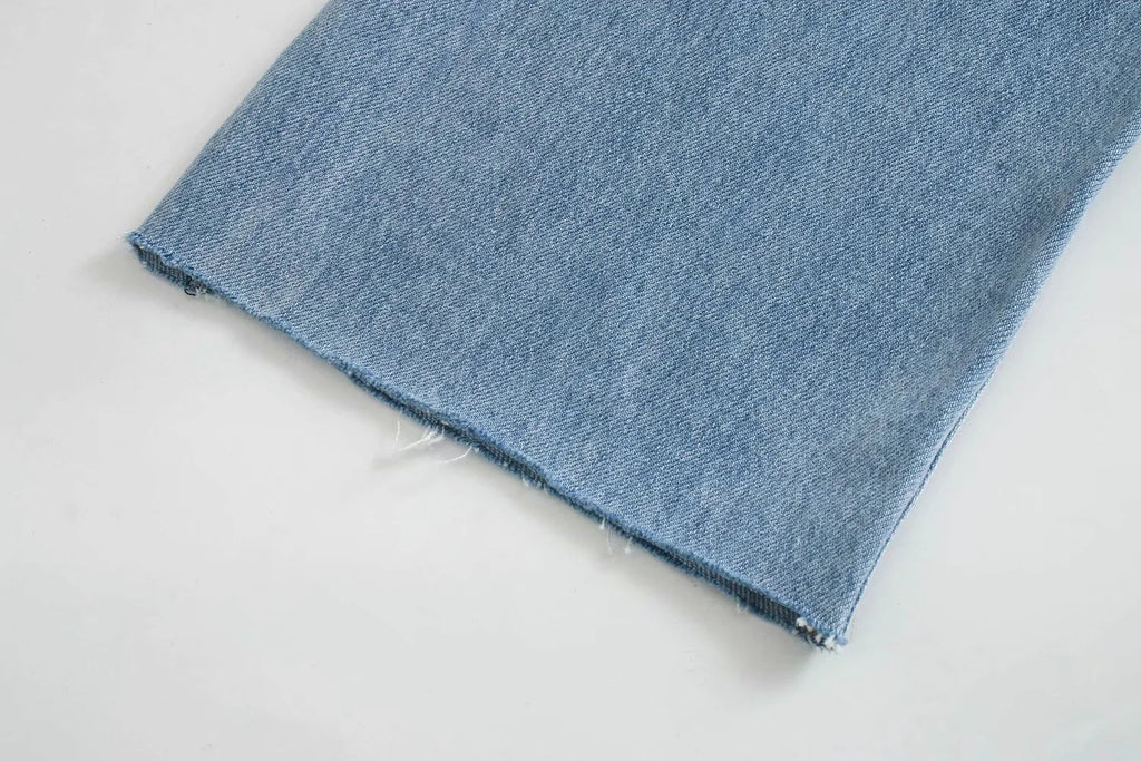 Women's High-Waisted Straight-Leg Denim Jeans