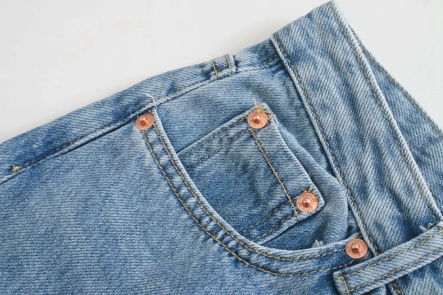 Women's High-Waisted Straight-Leg Denim Jeans