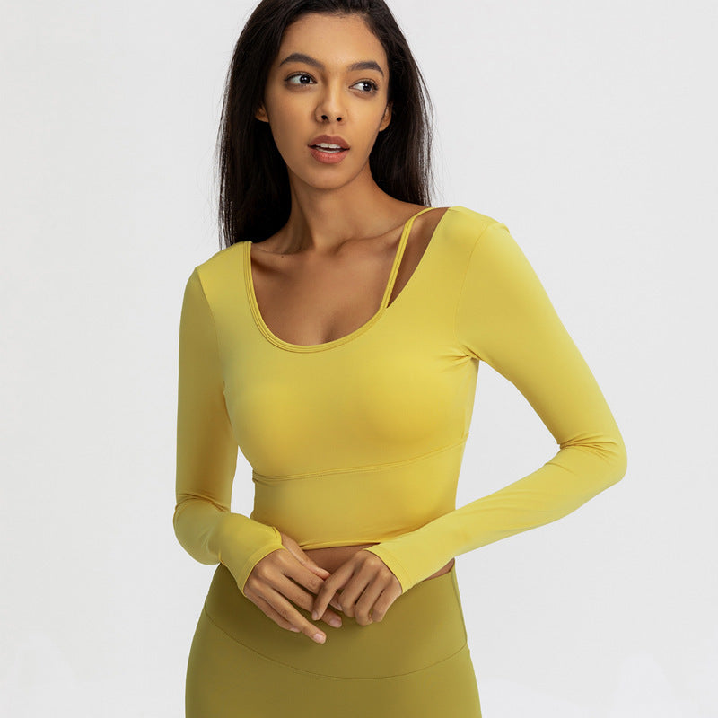 Performance Long Sleeve Active Crop Top for Yoga and Fitness Workouts