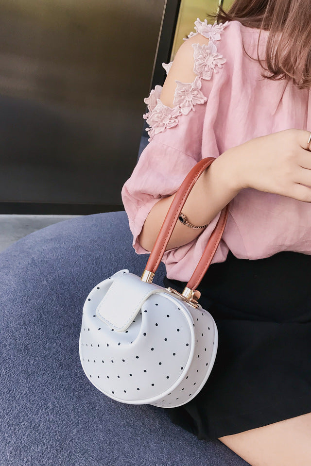 Chic Polka Dot Dumpling Mini Tote Bag