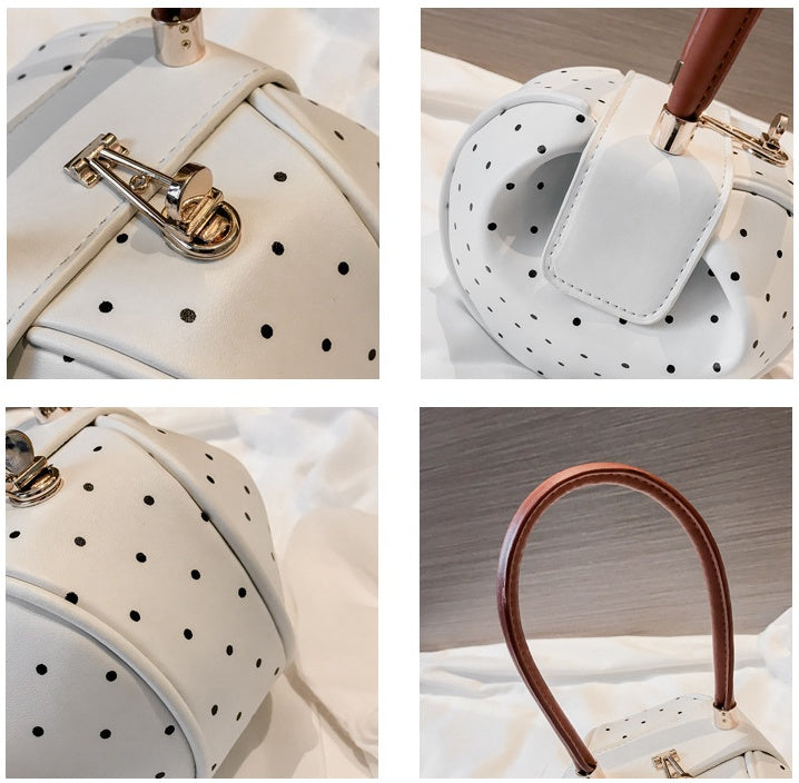 Chic Polka Dot Dumpling Mini Tote Bag