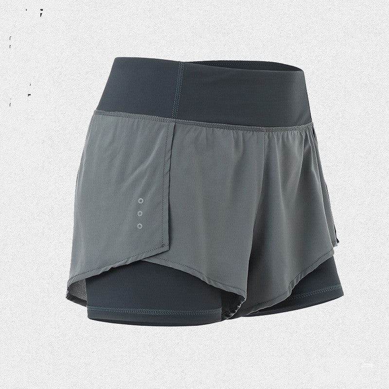 Breathable Double Layer Athletic Shorts with Phone Pocket for Running and Workouts