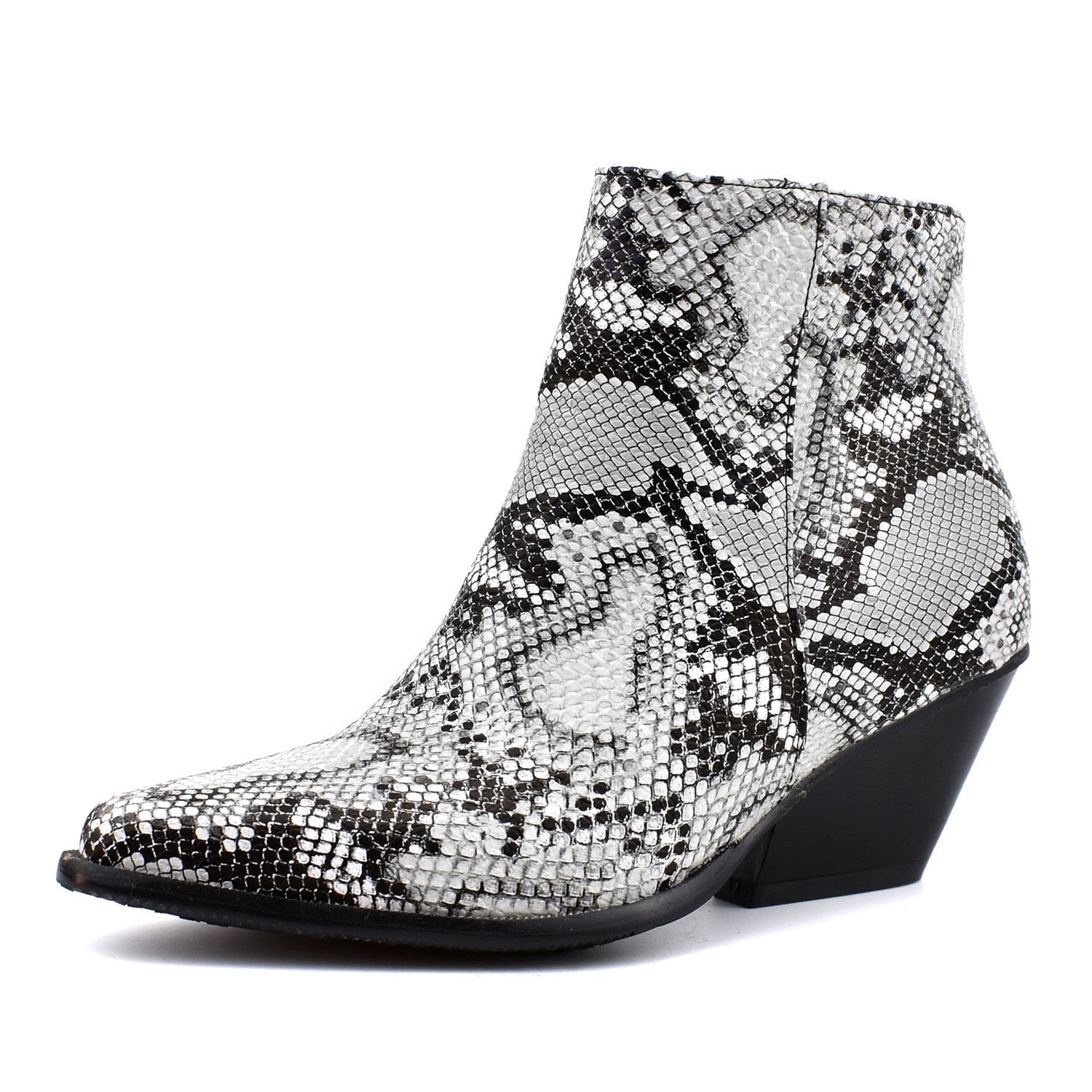 Serpent Chic Faux Leather Ankle Boots