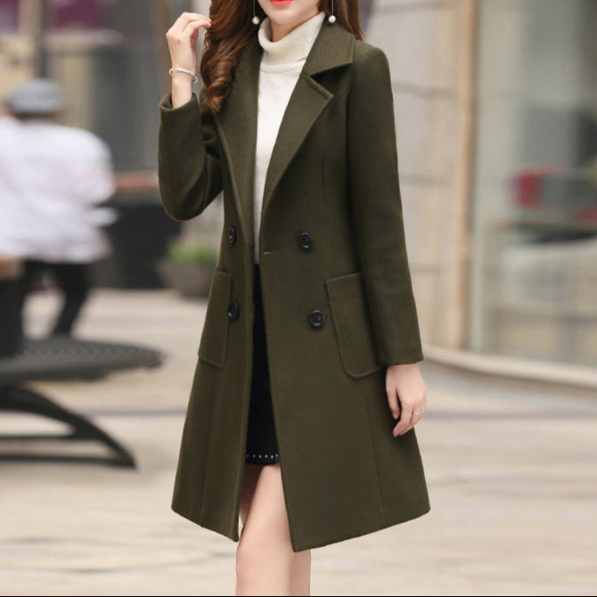 Verona Double-Breasted Wool Blend Coat