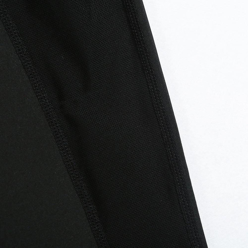 High-Waist Mesh Panel Active Yoga Leggings with Checkered Waistband