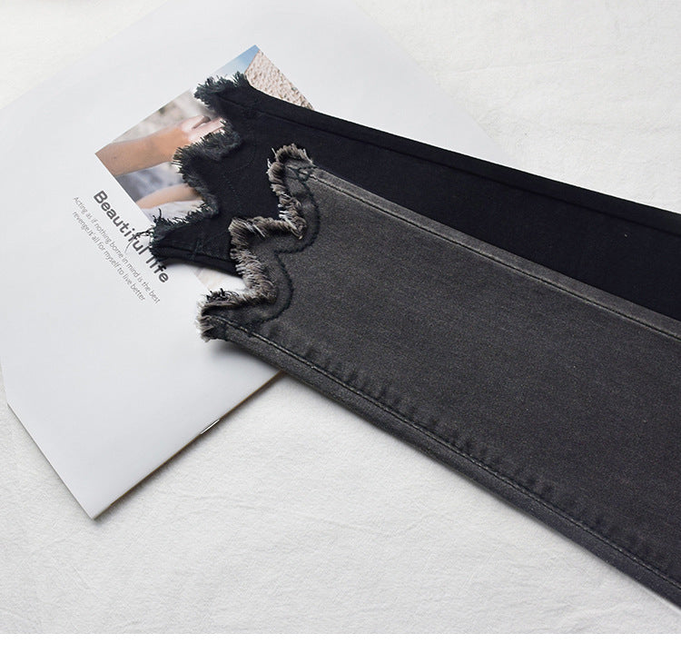 High-Rise Cropped Skinny Jeans - Frayed Hem