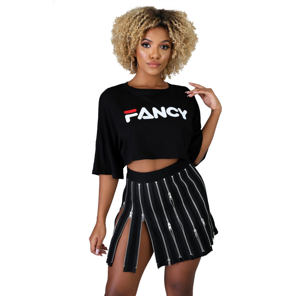 Fashion Forward Zipper Detail Pleated A-Line Mini Skirt