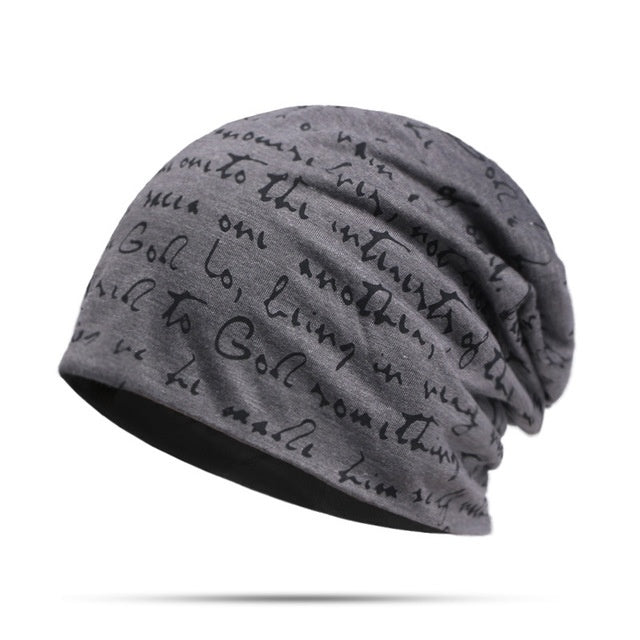 Printed Slouchy Beanie Hat - Trendy Unisex Style