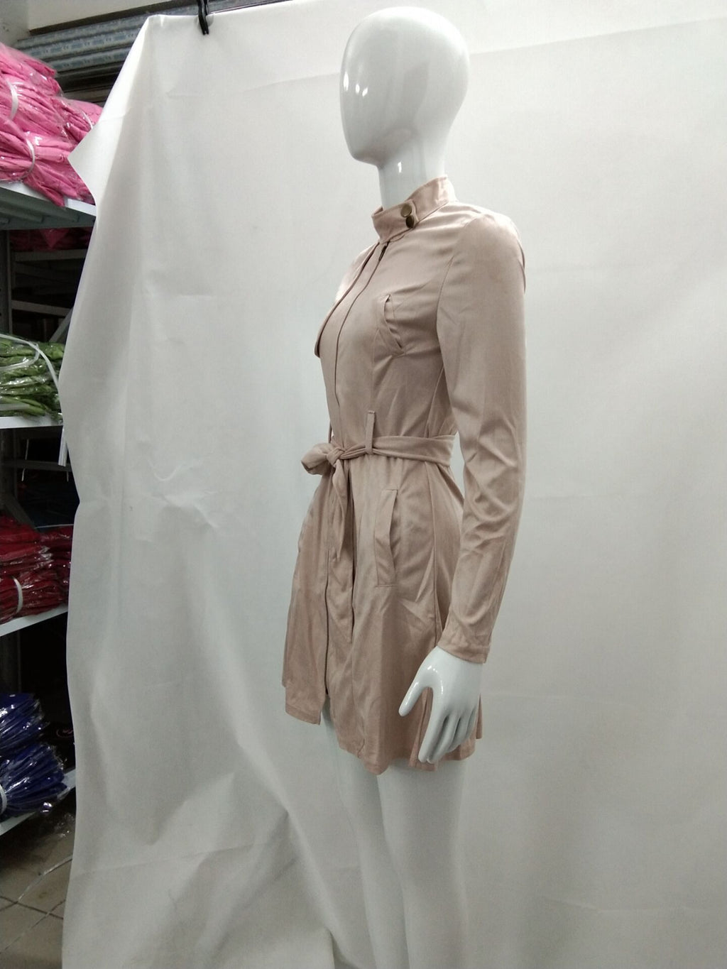 Savannah Suede Belted Trench Coat