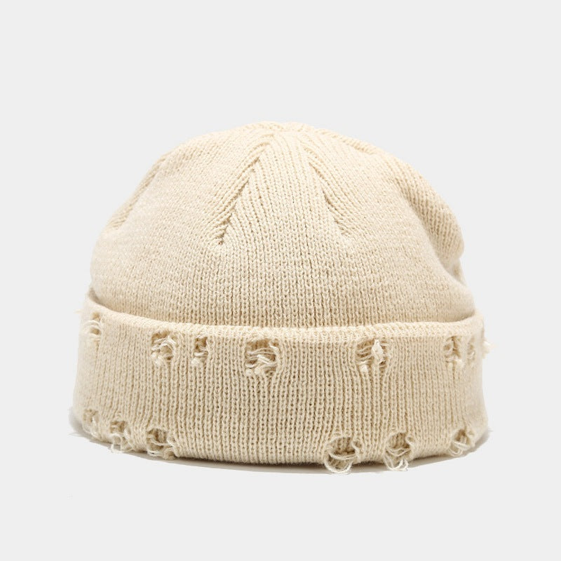 Distressed Knit Beanie - Trendy Comfort Hat
