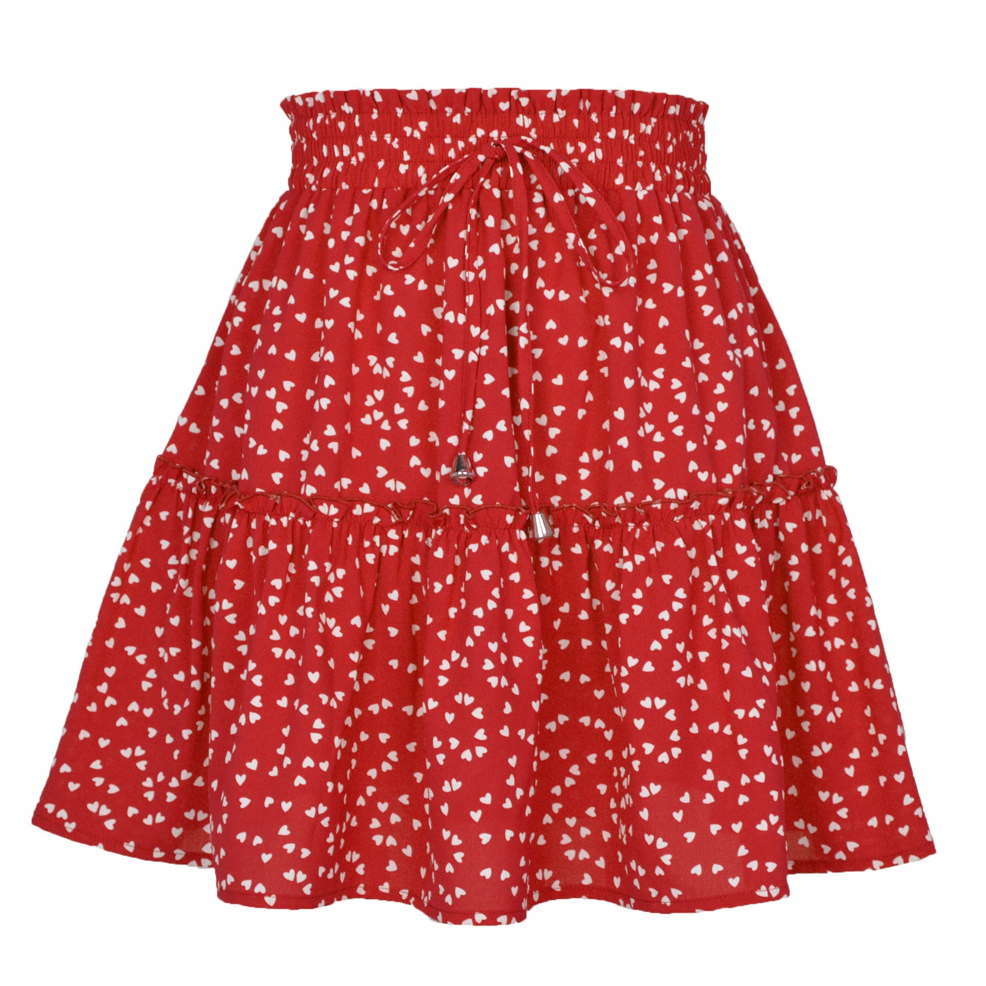 High Waist Floral Print Ruffle Hem A-Line Mini Skirt for Summer