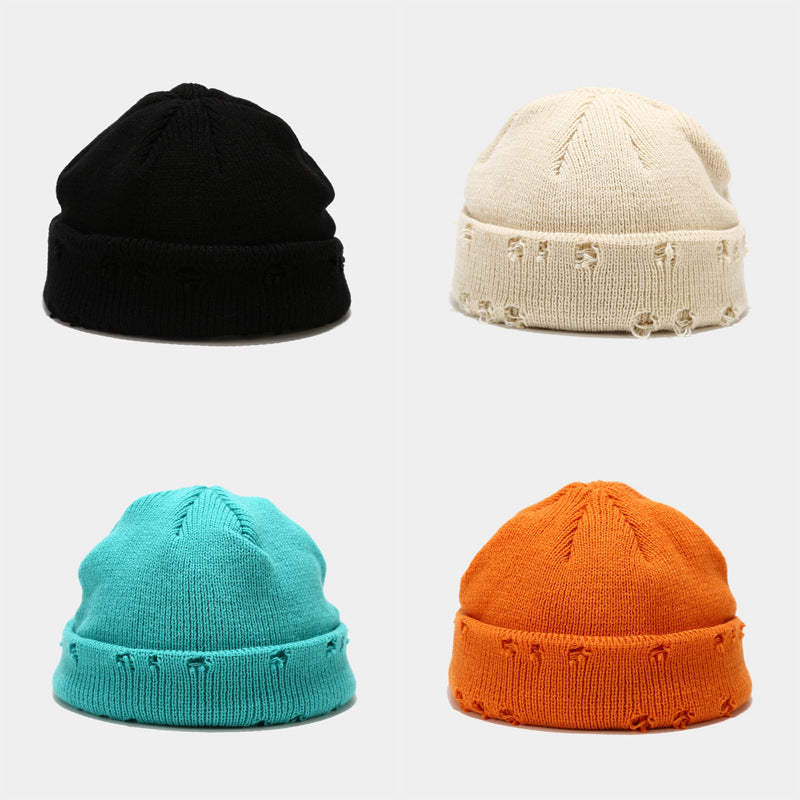 Distressed Knit Beanie - Trendy Comfort Hat