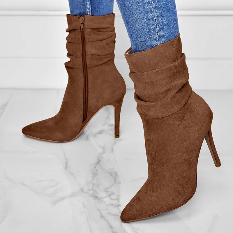 Sloane Ruched Suede Stiletto Boot