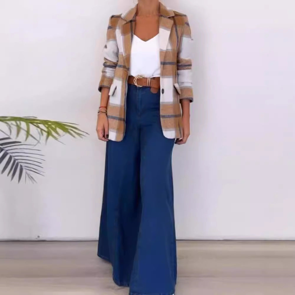 Heritage Plaid Single-Breasted Blazer