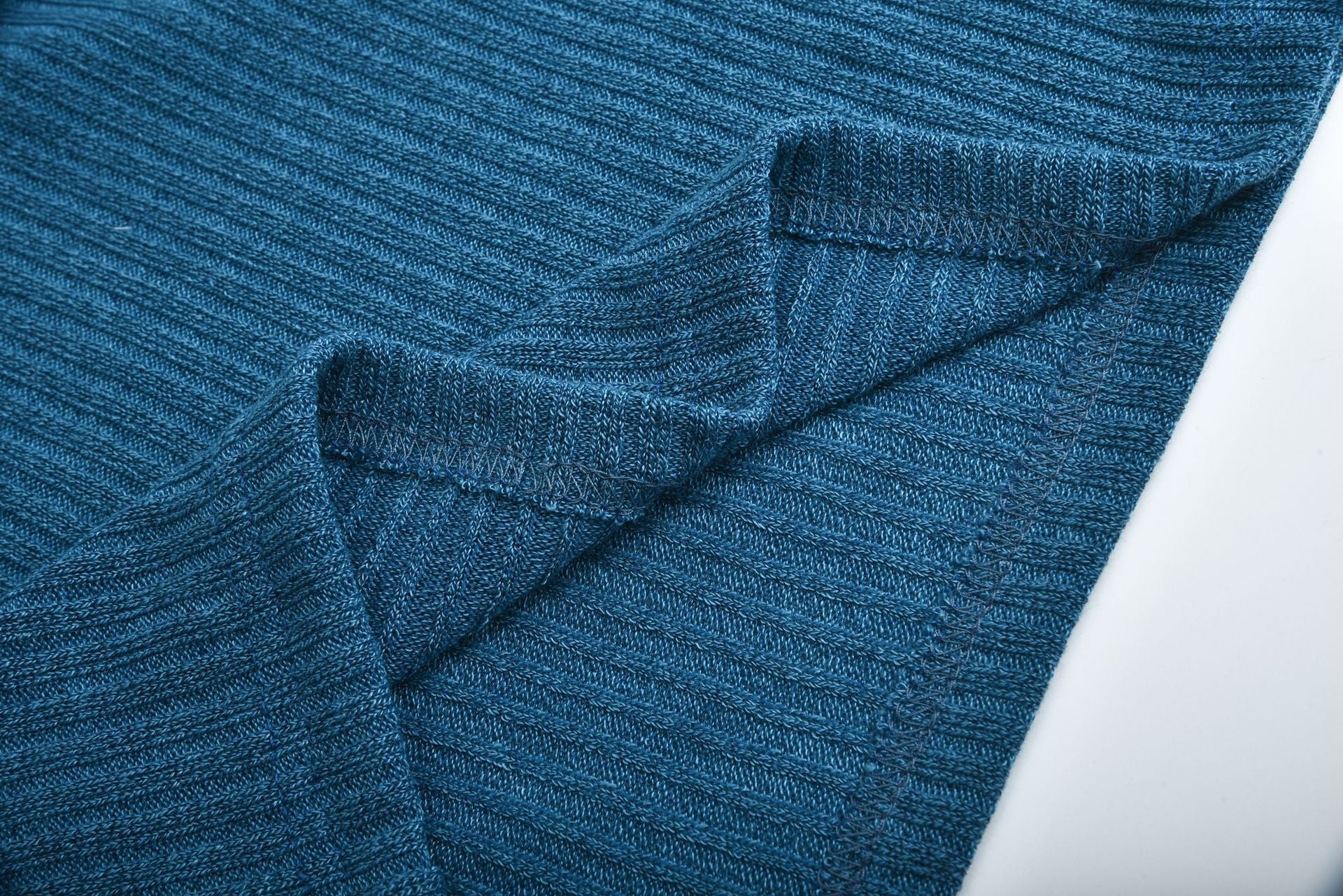 Ribbed Button Cuff Turtleneck Sweater