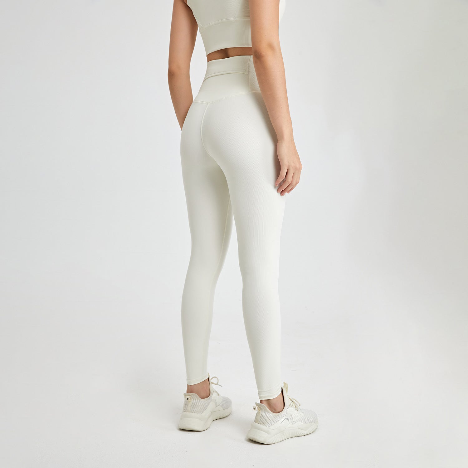 Comfortable High Waist Ribbed Activewear Leggings for Yoga Fitness and Everyday Style