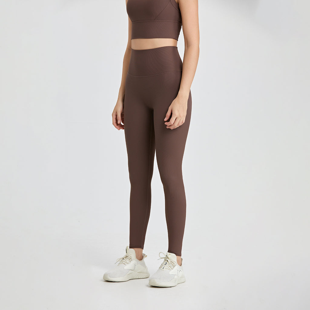 Comfortable High Waist Ribbed Activewear Leggings for Yoga Fitness and Everyday Style