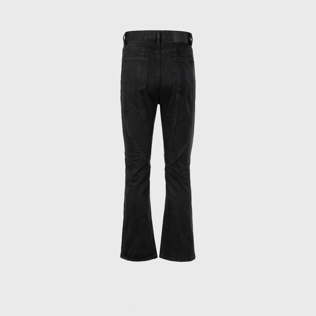 Women's Stylish Black Straight Leg Denim Jeans with Zipper Detail