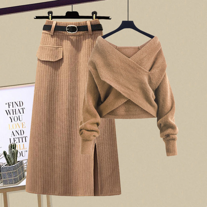 Cozy Knit Off Shoulder Wrap Sweater with Relaxed Fit for Everyday Style