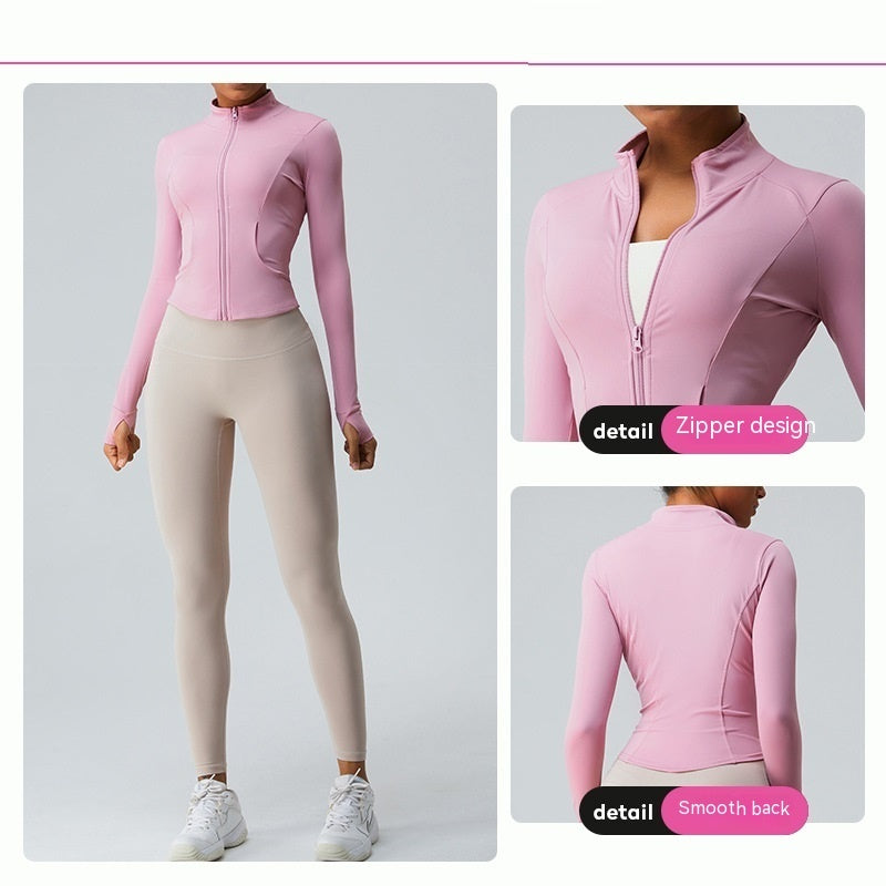 Women's Slim Fit Quick-Dry Activewear Jacket - Long Sleeve Workout Top