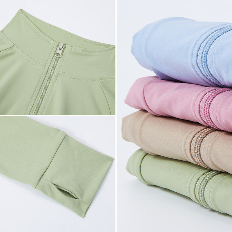 Women's Slim Fit Quick-Dry Activewear Jacket - Long Sleeve Workout Top